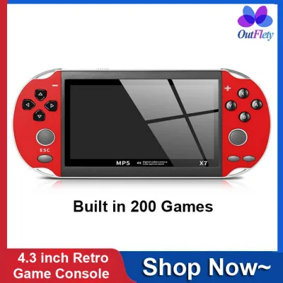 OutFlety X7 Handheld Game Console With Built In 200 Games,5 Inch Double Rocker Classic Arcade Retro Game Player Gameboy Support Download Games