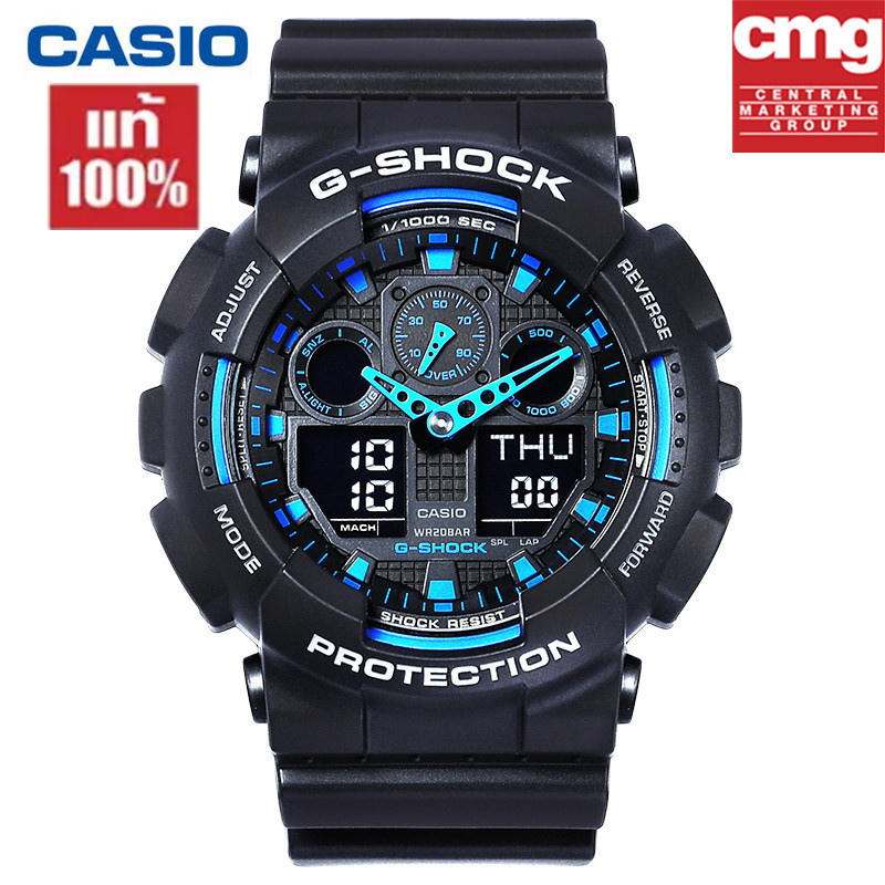 Casio G-shock แท้100% รุ่น GA-100-1A2 นาฬิกาข้อมือชาย ของแท้💯%จัดส่งพร้อมกล่องคู่มือใบประกันศูนย์CMG 1ปี💯% กันน้ำ 100%