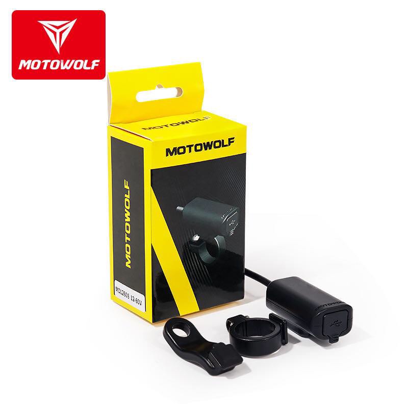 แท้100% ที่ชาร์ทติดมอเตอร์ไซค์ MOTOWOLF USB Charge 2.1A mtf113