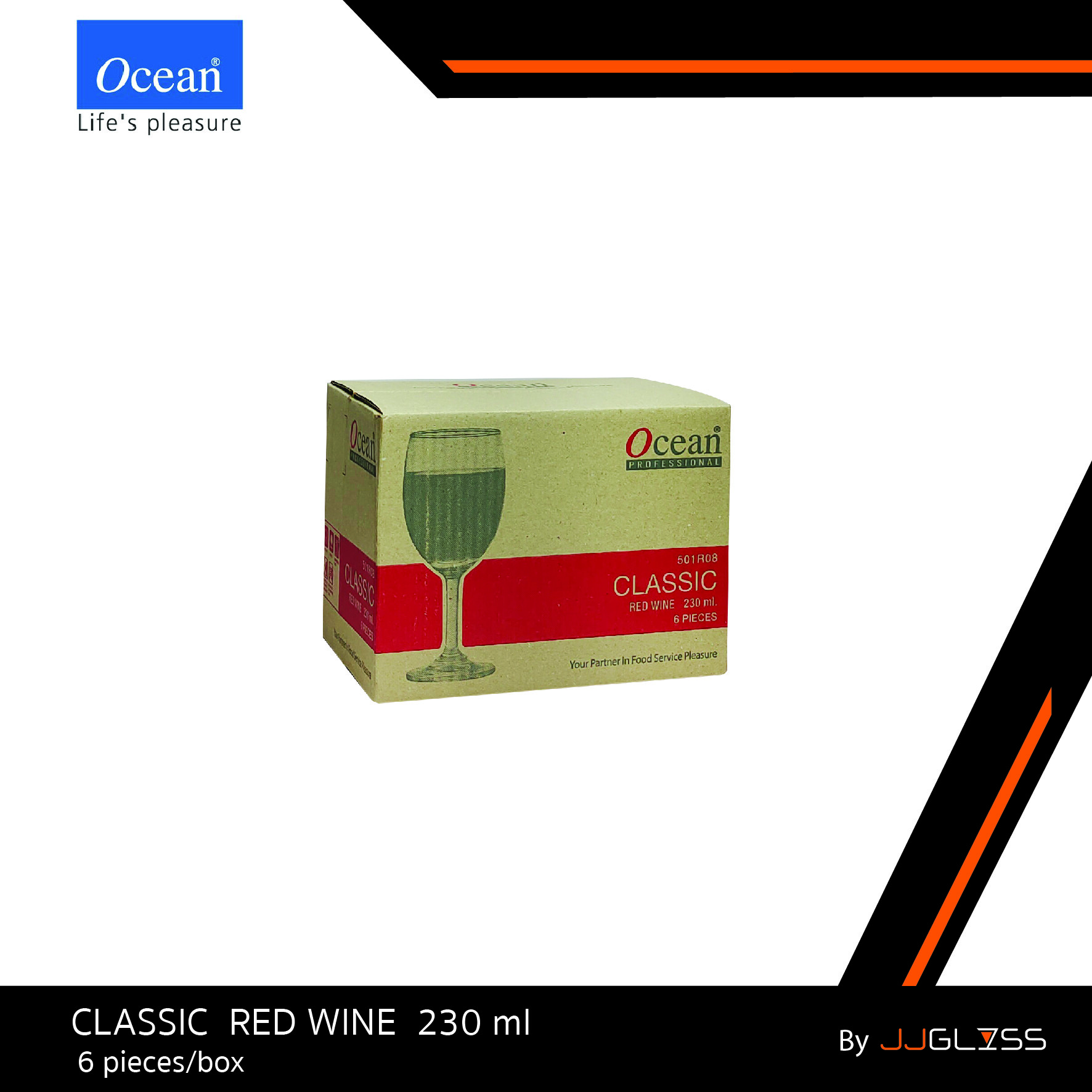 JJGLASS - (Ocean) 1501R08 Classic series  - แก้วไวน์แดง แก้วคลาสสิก เซียรีซ แก้วโอเชี่ยนกลาส Red wine by Ocean Glass 1501R08  Classic series Red wine  8 oz. ( 230  ml.)