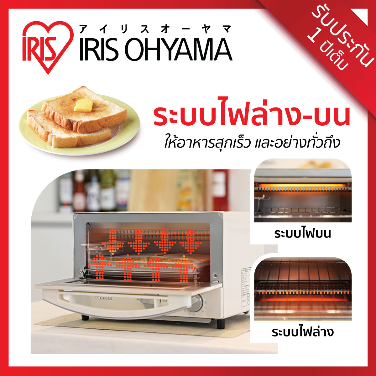 RICOPA MINI TOASTER ( EOT-R021 ) - IRIS OHYAMA(THAILAND) CO.,LTD.