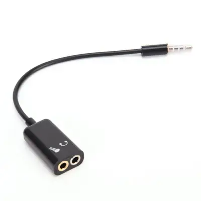 3.5mm Mic Audio jack to Headphone Microphone Y Splitter Cable Converter Adaptor