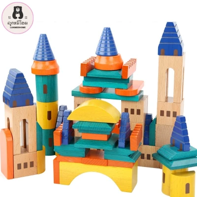 Castle Block, Building Blocks Toy Blocks City Building Blocks Wooden Toys Children's Toys Developmental Toys