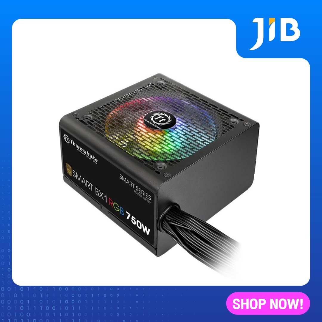 JIB POWER SUPPLY (อุปกรณ์จ่ายไฟ) THERMALTAKE SMART BX1 RGB 750W (80+ BRONZE)