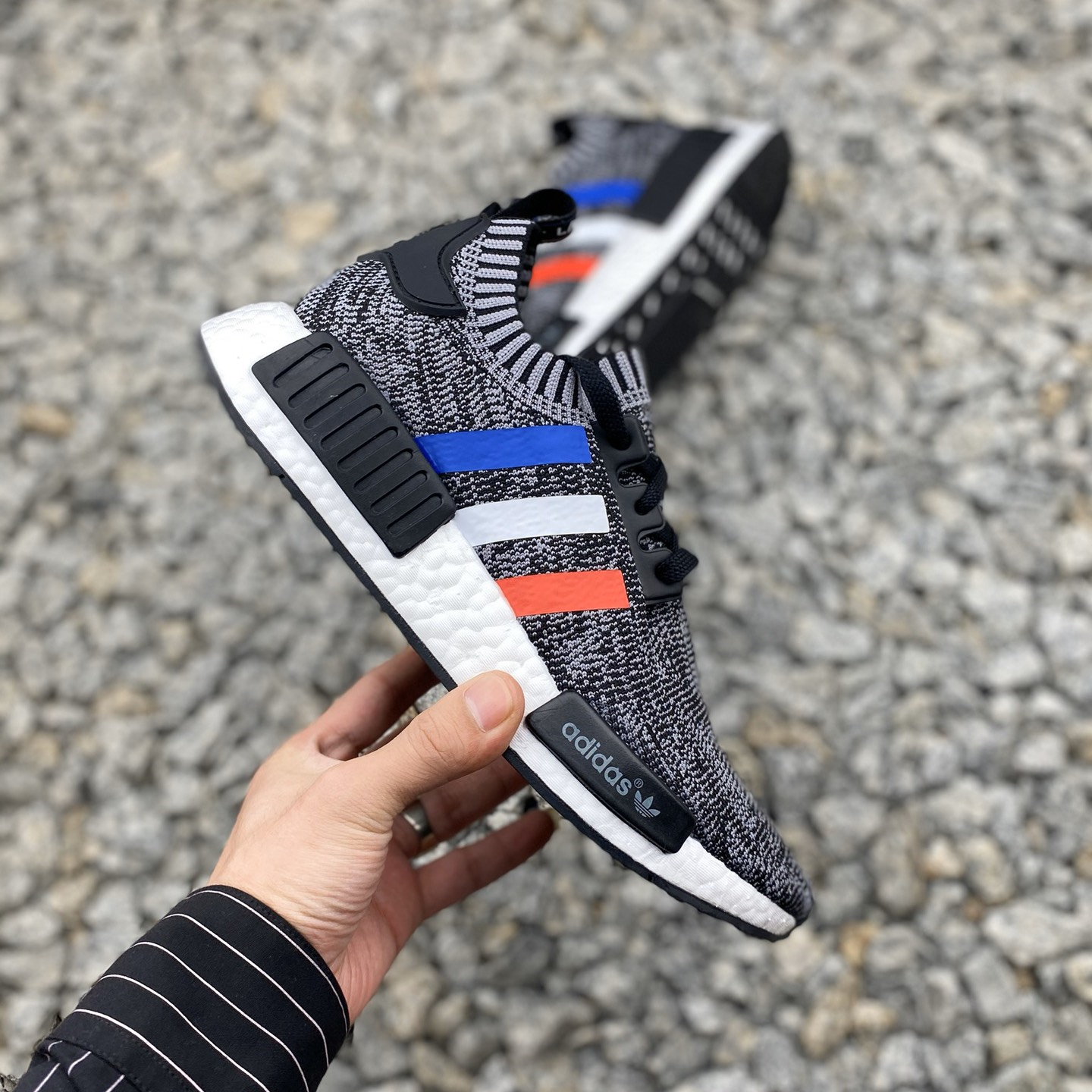 AUTHORIZED STORE ADIDAS ORIGINALS NMD TRI COLOR STRIPES BLACK RUNNING ...