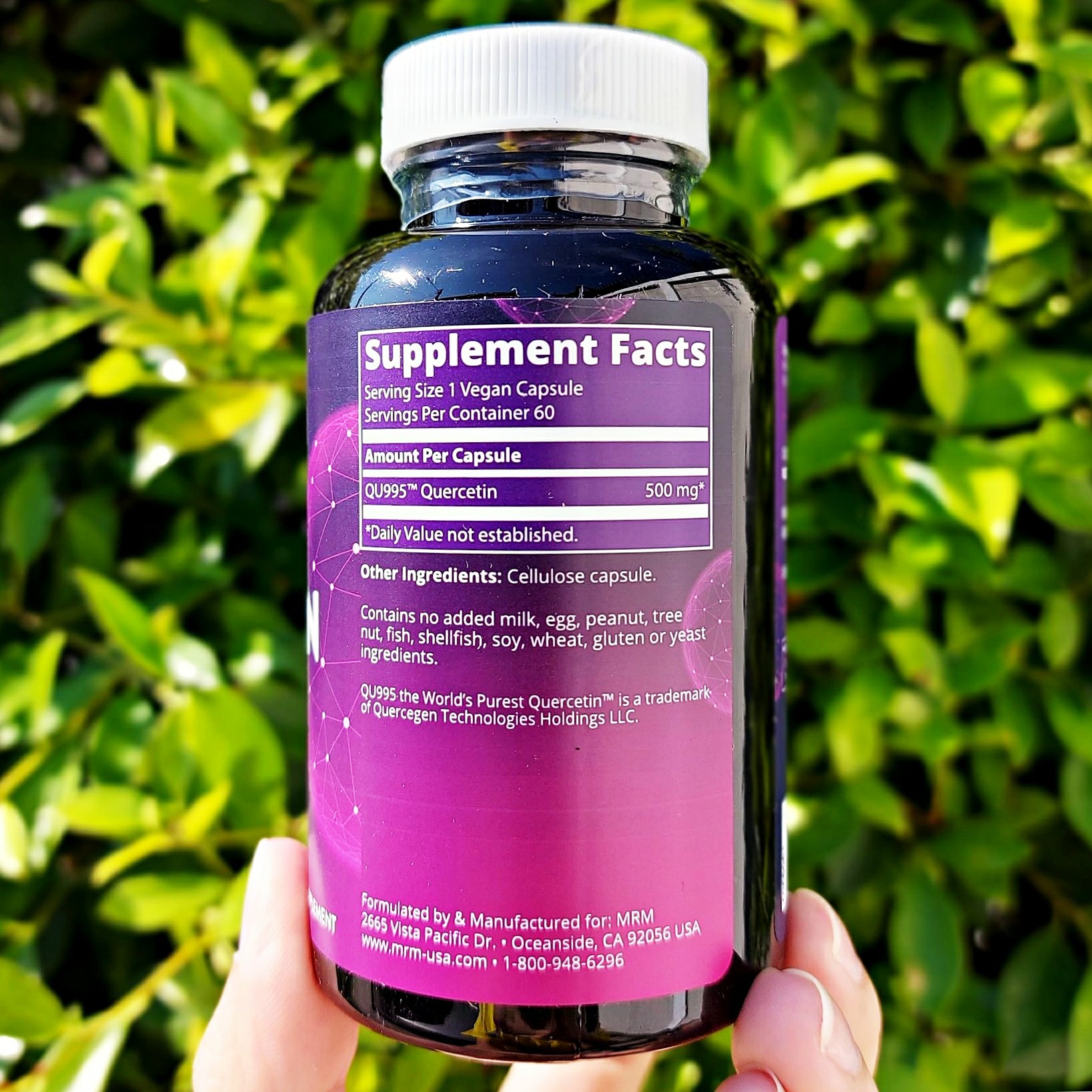 เควอซิทิน Quercetin 500 mg 60 Vegan Capsules (MRM®) QU995 is the World