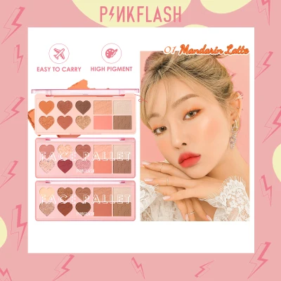PINKFLASH #OhMyLove Multiple Face Palette Eyeshadow Blush Highlighter Contour 4 in 1 High Pigmented Soft Smooth Face Palette