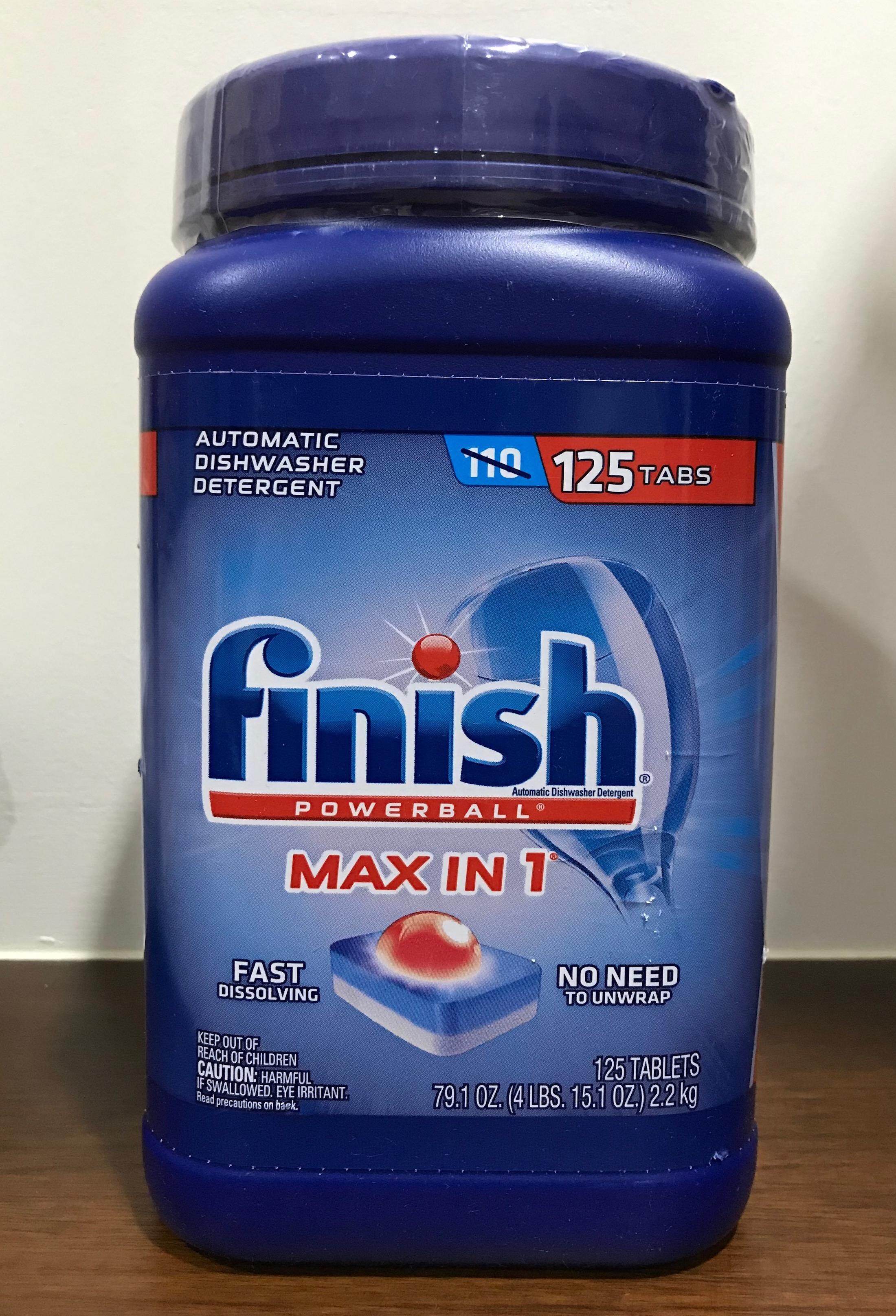 Finish PowerBall Max in One Dishwasher ฟินิช ผลิตภัณฑ์ล้างจานชนิดก้อน สำหรับเครื่องล้างจานอัตโนมัติ 125 ก้อน