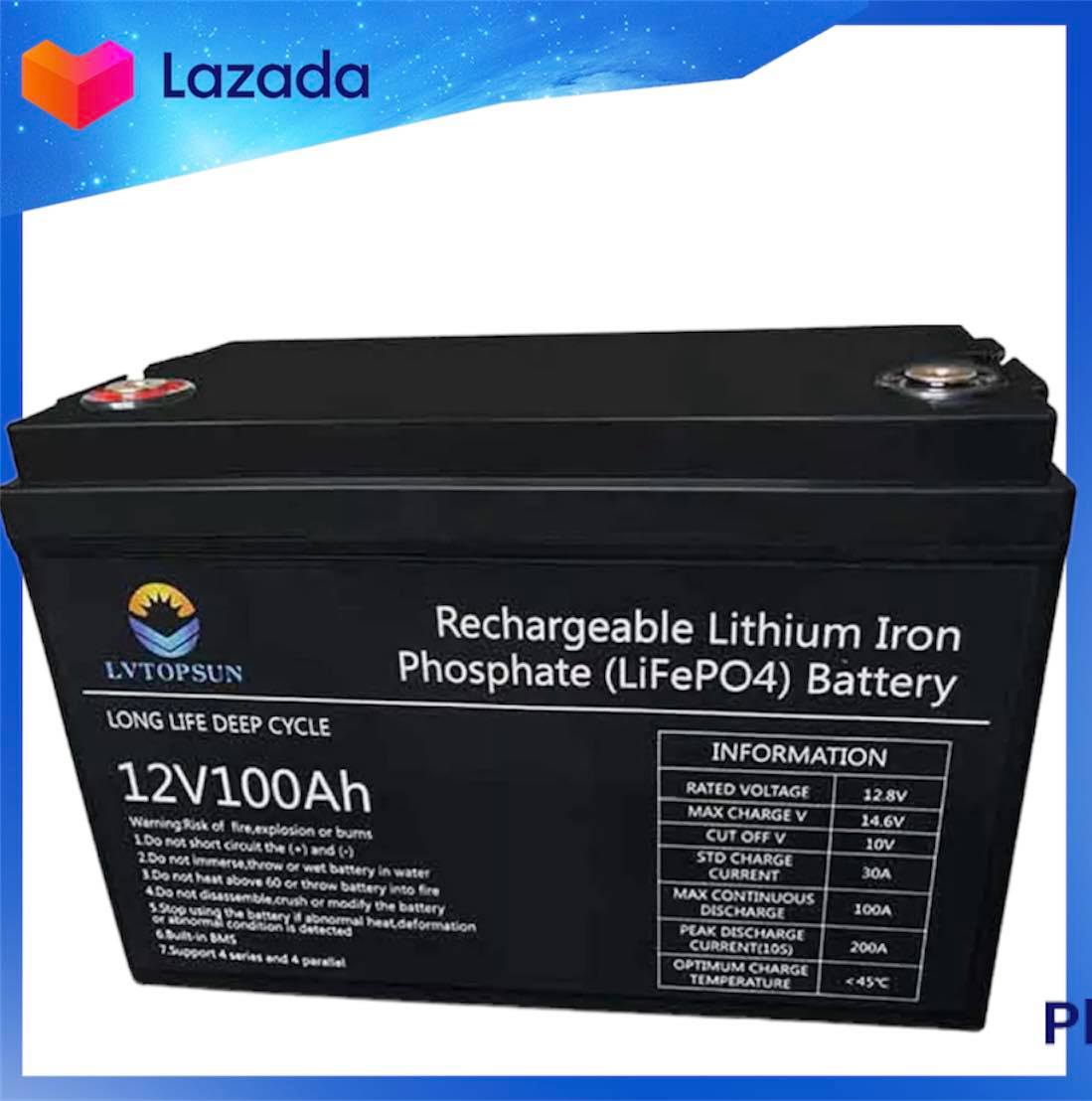 แบตเตอรี่ลิเทียม Lithium Battery 12v 100ah Deep Cycle By Lvtopsun Th 4229