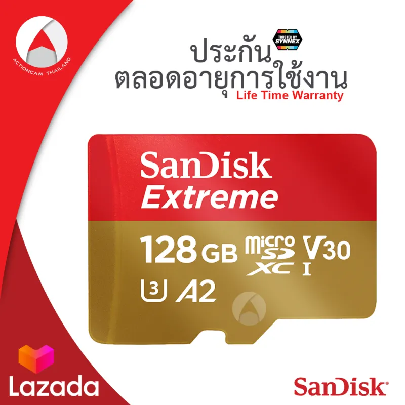 ภาพสินค้าSanDisk Micro Sd Card Extreme 128GB SDXC อ่าน190Mb/S เขียน 90Mb/S (SDSQXAA-128G-GN6GN_1) ไมโครเอสดีการ์ด แซนดิส โดย Synnex จากร้าน Actioncam Thailand บน Lazada ภาพที่ 7