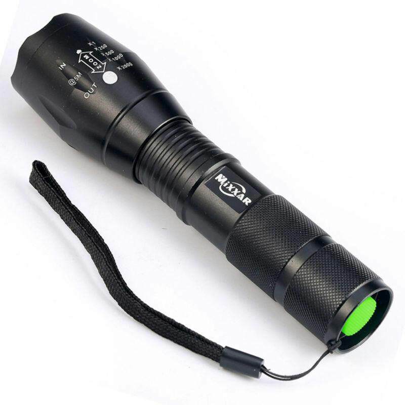 T6 Flashlight LED CREE XML ไฟฉาย มี5 โหมด ส่องได้ไกล 200 เมตร (สีดำ)