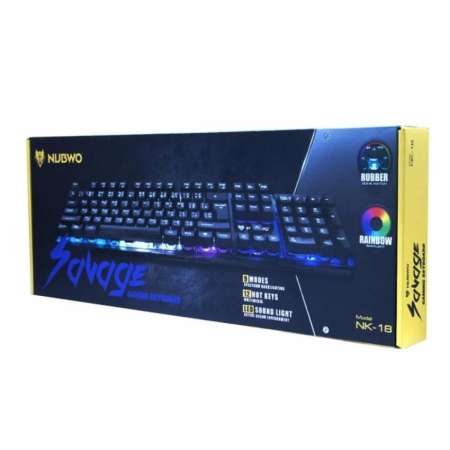 Nubwo NK-18 Gaming Keyboard Savageคีย์บอร์ด เล่นเกมส์ ปรับโหมดไฟได้ 9 แบบ สีดำ Black