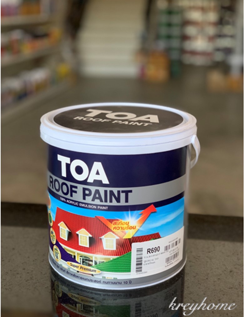 สีทาหลังคา เบอร์ R690 (ส่งฟรี) TOA Roof Paint ทีโอเอ ขนาดแกลลอน (3.785 ...