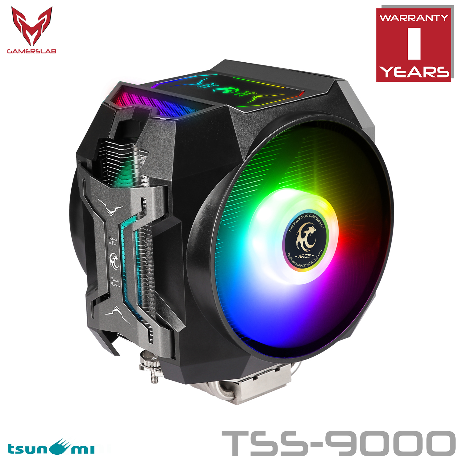 GamersLab (ซิงค์ลม) Tsunami TSS-9000 CPU Cooler 6 Heatpipe 200W TDP (Intel/AMD Compatible) ซีพียูคูลเลอร์