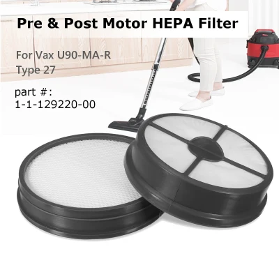 2PCS Type 27 Pre Post Motor HEPA Filter Replacement For Vax Mach Air Vacuum Cleaner Hoover 1 1 129220 00