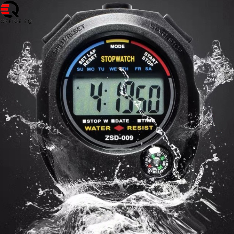 นาฬิกาจับเวลากันน้ำดิจิตอล LCD นาฬิกาจับเวลา นาฬิกา Stopwatch Stop