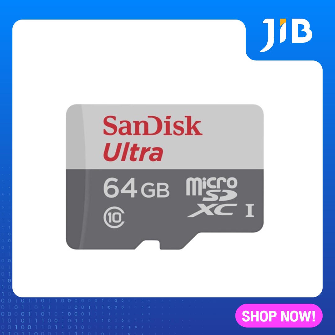 64 GB MICRO SD CARD (ไมโครเอสดีการ์ด) SANDISK ULTRA SDHC CLASS 10 (SDSQUNR-064G-GN3MN)
