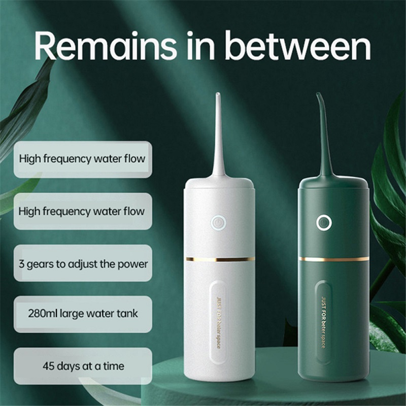 280ml Oral irrigator กันน้ำแบบพกพา แบบพกพา USB ช่องปากฟัน Irrigator แบบชาร์จทันตกรรม Irrigator น้ำ Pick Flosser Water Jet ฟันทำความสะอาดฟันไหมขัดฟัน เครื่องทำความสะอาดฟัน เครื่องทำความสะอาดช่องปาก - ลดกลิ่นปาก / คราบหินปูน / อาการเหงือร่น