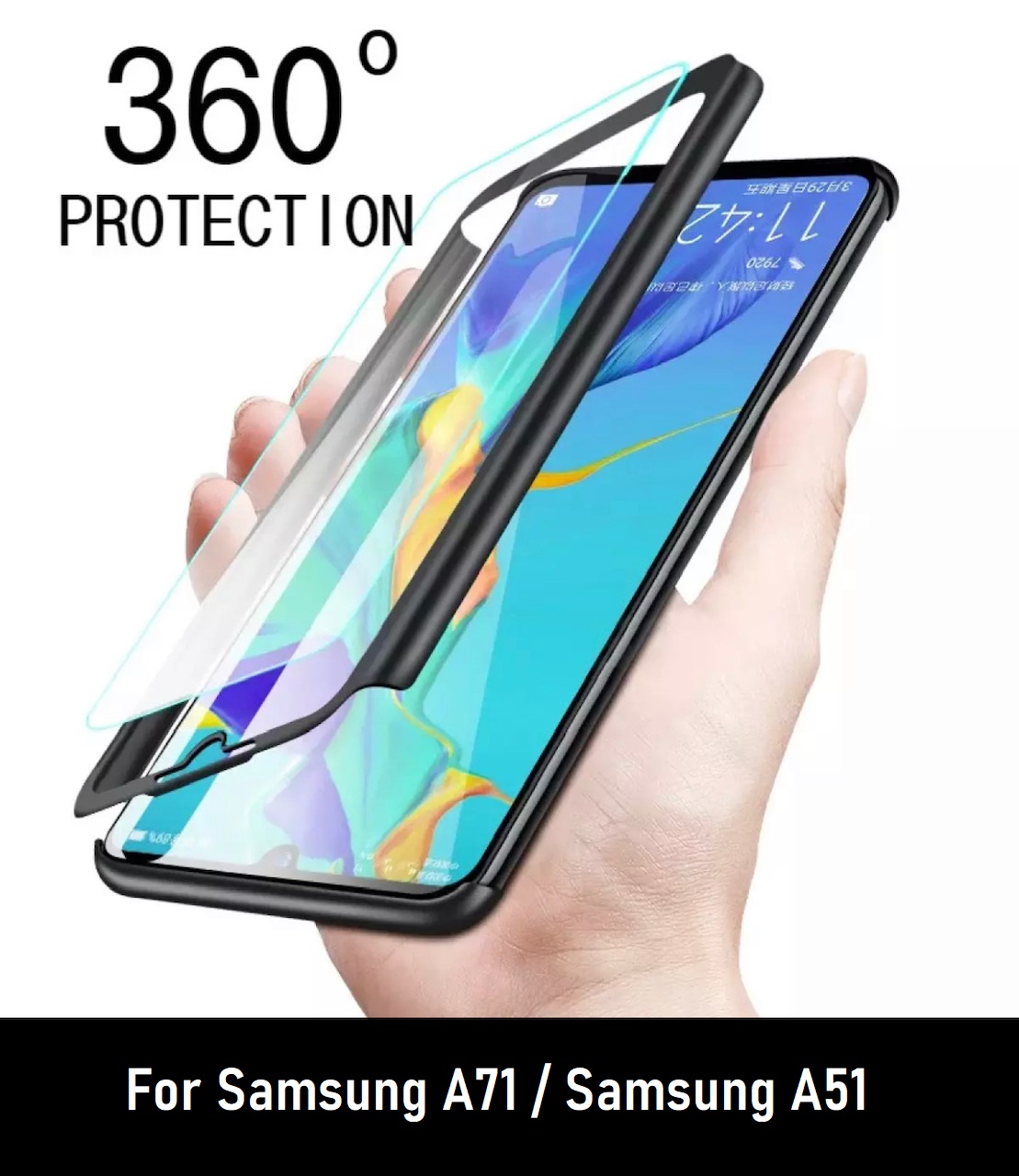 สินค้าพร้อมส่ง !! Case Samsung Galaxy A51 เคสซัมซุง A51 เคสประกบ 360 องศา สวยและบางมาก Samsung A51 Case สินค้าใหม่ สี สีดำ สี สีดำรูปแบบรุ่นที่ีรองรับ Samsung A71
