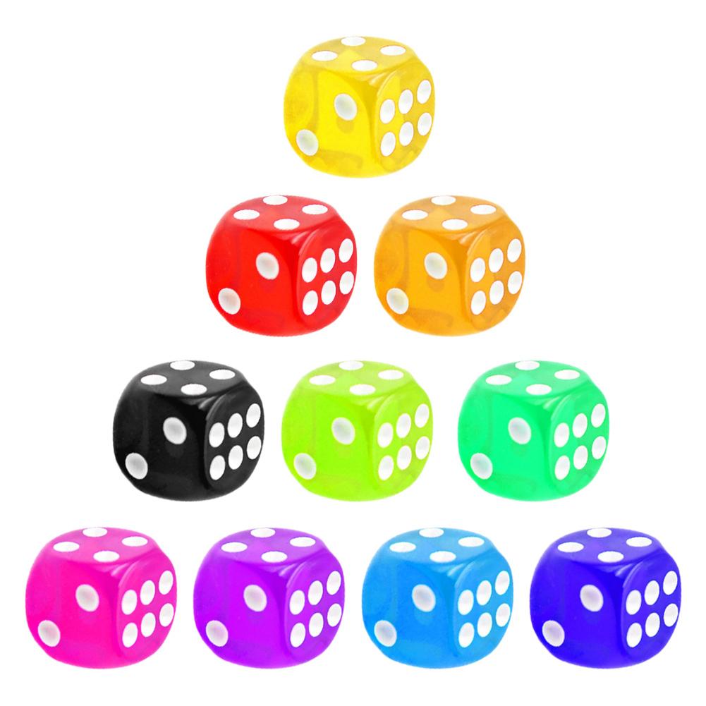 10PCSSet Dice Set Transparent Dice Set For Table Board Games Fine Craft