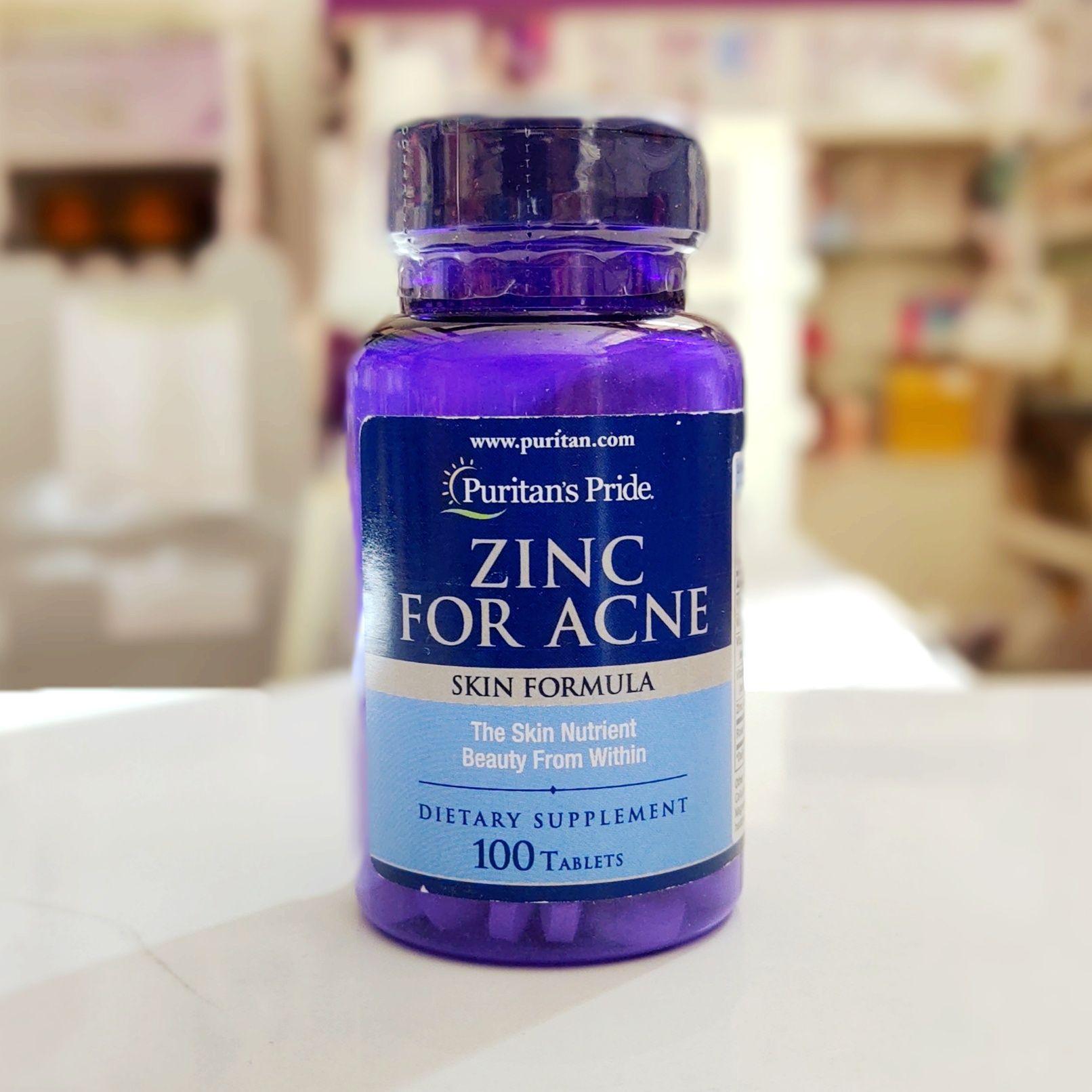 โปรโมชั่น Puritan Pride Zinc For Acne 100 เม็ด (1กระปุก) Rose Healthy