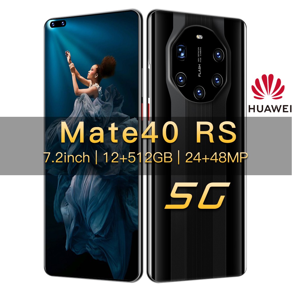 HUAWEI Mate40 RS โทรศัพท์มือถือ 12-512GB โทรศัพท์ 5G โทรศัพท์เกม 7.2HD มือถือราคาถูก โทรศัพท์สำหรับเล่นเกม โทรศัพท์สมาร์