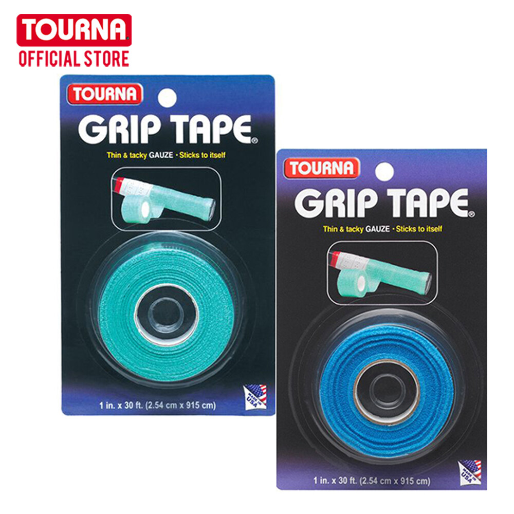 2 แพ็ค TOURNA กริปพันด้ามเทนนิสและแบด GAUZE GRIP TAPE- Green, Blue