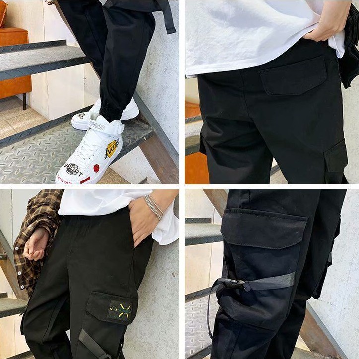 Mens Fashion Plus Size Loose Tactical Pants Trendy Korean Style ...