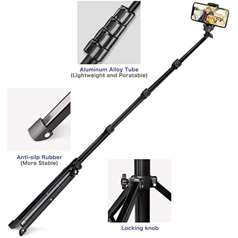 Selfie Stick Tripod UBeesize 51" Extendable Tripod Stand with Bluetooth