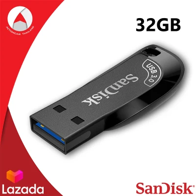 SanDisk Ultra Shift USB 3.0 Flash Drive 32GB (SDCZ410-032G-G46) Black compact design แฟลซไดร์ฟ แฟลตได ประกัน Synnex 5ปี