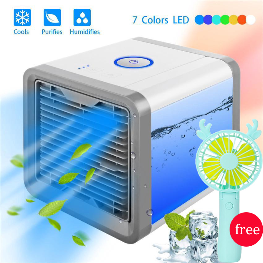 ?ฟรีพัดลมขนาดเล็ก?Air Cooler โปรโมชั่นสุดคุ้ม!! เครื่องทำความเย็นมินิ แอร์พกพา แอร์ตั้งโต๊ะขนาดเล็ก พัดลมไอเย็น ขนาดเล็ก พกพาง่าย