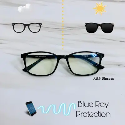 AGS Glasses แว่นตากรองแสงเลนส์เปลี่ยนสี Blue+Auto รุ่น K7395