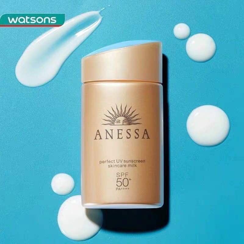 【ผลิตในประเทศญี่ปุ่น】ANESSA Perfect UV Sunscreen Skincare Milk SPF 50+ PA++++ 60 Ml. อเนสซ่า เพอร์เฟค ยูวีซันสกรีน สกิลแคร์มิลค์ ครีมกันแดดขายดี ครีมกันแดดหน้า