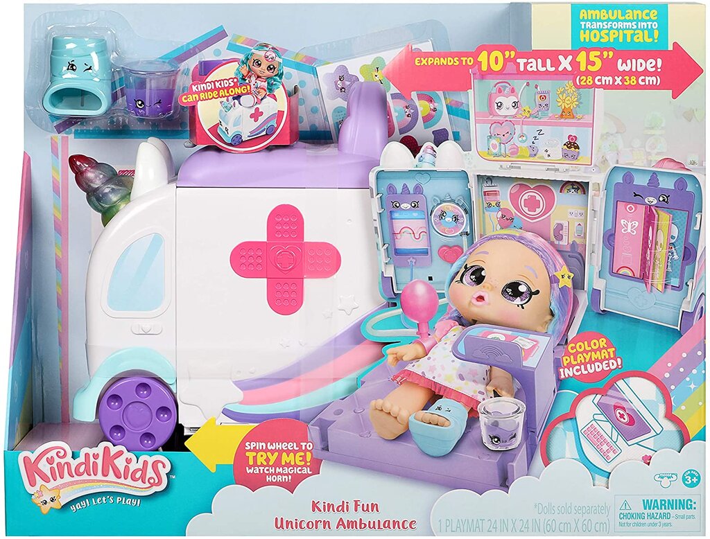ของเล่น รถพยาบาล ตุ๊กตา คินดี้ คิดส์ ของแท้ Kindi Kids Kindi Fun Unicorn Ambulance