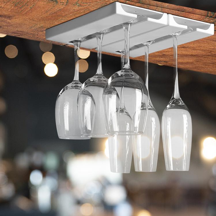 Wine Rack Under Wine Glass Holder Glasses Storage Bar Kitchen