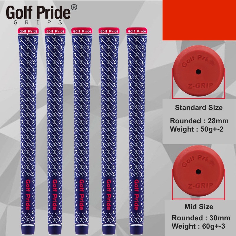 1ชิ้น กริบไม้กอล์ฟ Grip Golf Pride Standard-Medium Size ลายดาวขาว สีน้ำเงิน (GGP005)