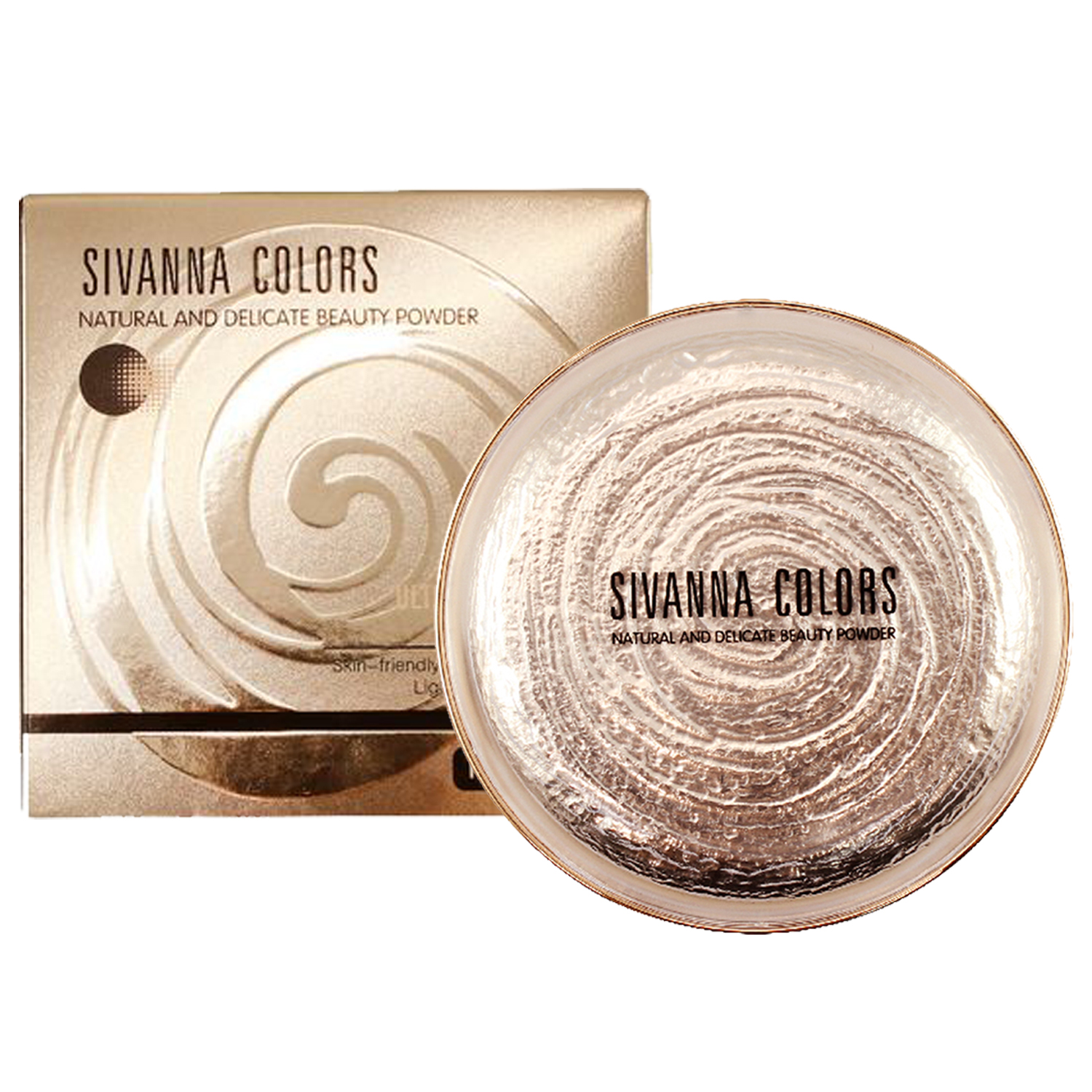 Sivanna Colors Natural And Delicate Beauty Powder HF689 ซีเวียน่า แป้งหอยตลับสีทอง