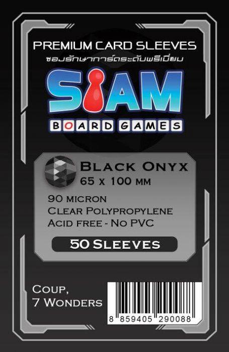 ซอง ซองใส ซองใส่การ์ด สยามบอร์ดเกมส์ Siam Board Games Premium Card Sleeve Black Onyx 65x100 mm