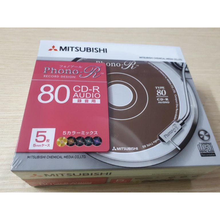 CD-R AUDIO Mitsubishi แผ่นซีดีออดิโอ มิตซูบิชิ จำนวน 1 แพ็ค มี 5 แผ่น (แพ็คเกจรุ่นใหม่)
