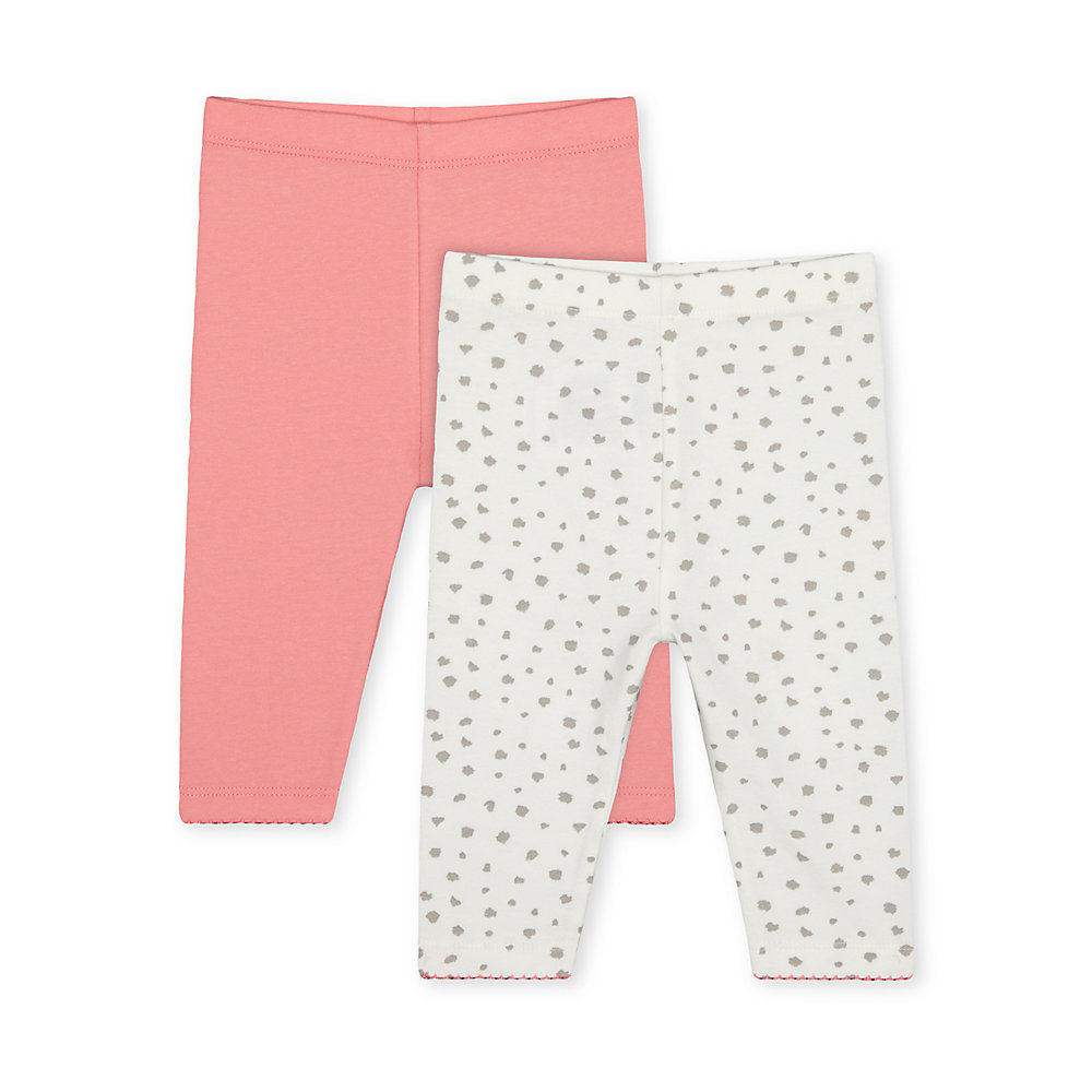 กางเกงเลกกิ้งเด็กทารก Mothercare grey animal print and pink leggings - 2 pack VE577