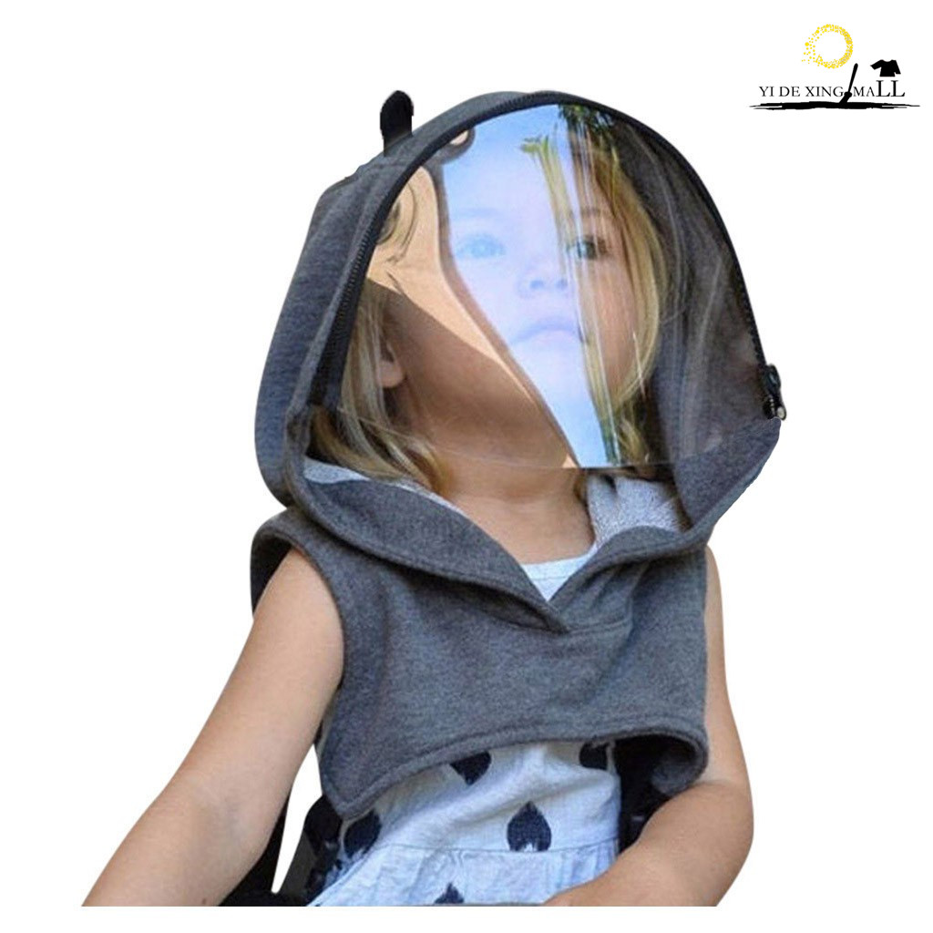 ป้องกันใบหน้าสวมใส่Clearหมวกฮู้ดเด็กFace Shield Reusableที่ถอดออกได้