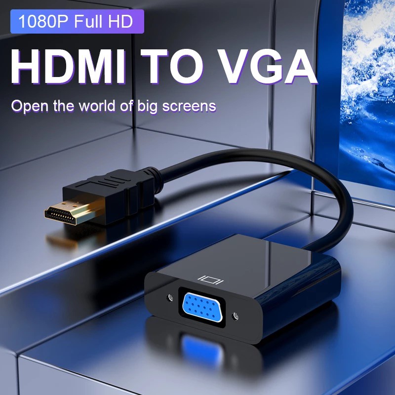 สายแปลง เฉพาะHDMI to VGA 1080P Full HD HDMI To VGA Adapter ใช้ได้กับLaptop/Computer/TV/PS4/Projector#T3