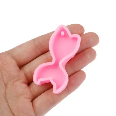 1pc Mermaid Tail Shape Silicone Mold For Chain Pendant Key Keychains