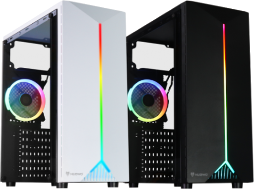 เคสคอมพิวเตอร์ไฟ RGB ATX (NP) NUBWO NPC-320 HORIZON สีขาว/สีดำ