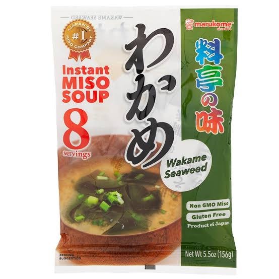No.1 in Japan  marukome ซุปมิโสะ สำเร็จรูป instant miso soup รส สาหร่าย  (1 pack = 8 servings, 152 g.)