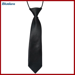 สินค้า Bls® School Boys Kids Baby Wedding Banquet Solid Colour Elastic Tie Necktie Black