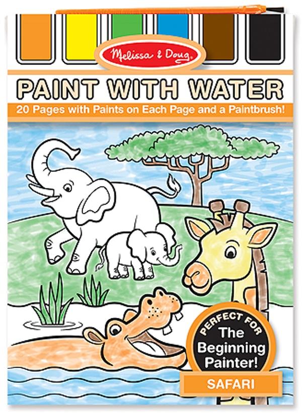 Melissa & Doug รุ่น 3175 Paint with Water Safari สมุดระบายสีพู่กันด้วยน้ำ พร้อมแป้นสีรุ่นซาฟารี non-toxic สีปลอดภัยล้างออกได้ อย่างดีจาก USA