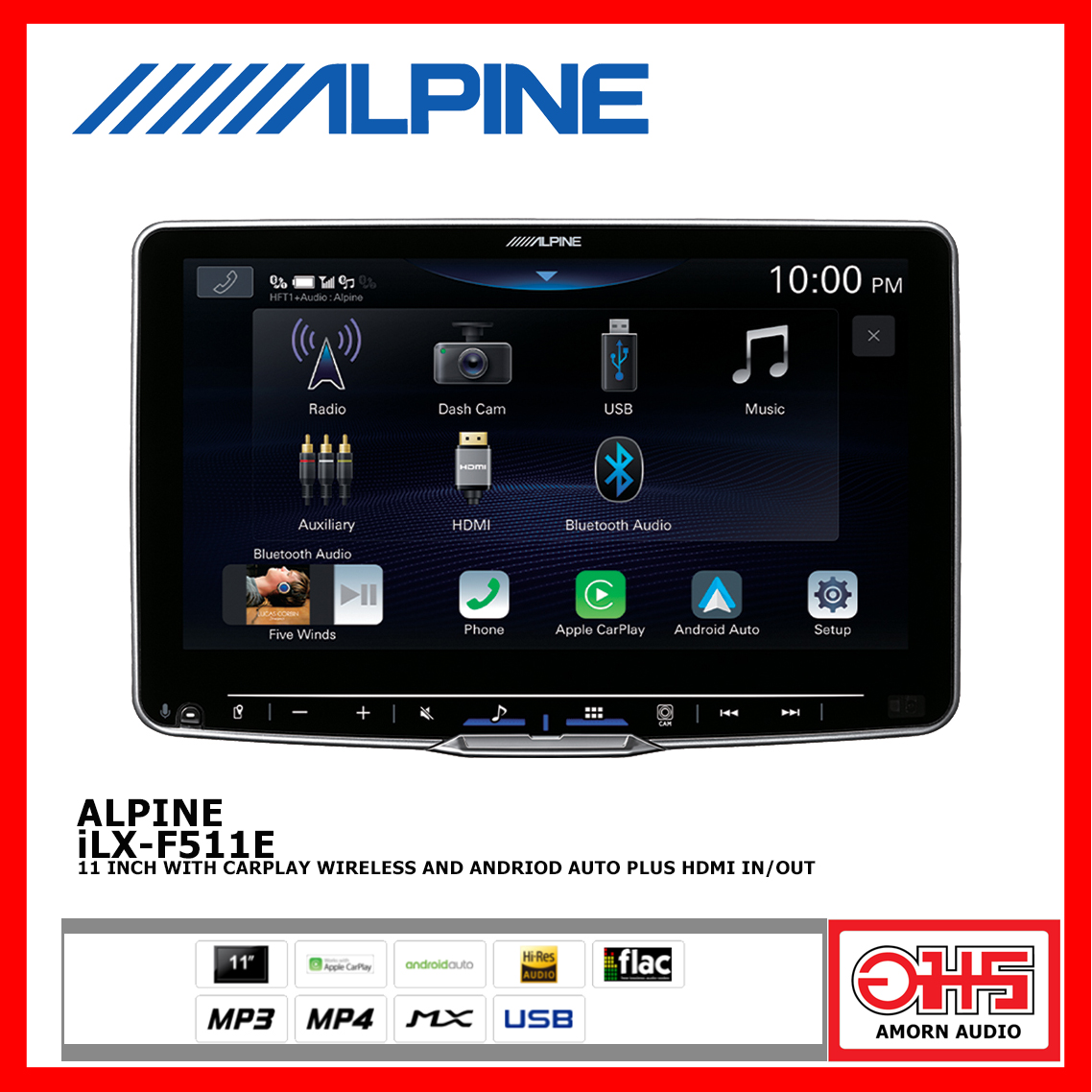 ALPINE iLXF511E วิทยุรถยนต์ 11 นิ้ว รองรับไฟล์ Hires (PREORDER) ( 11
