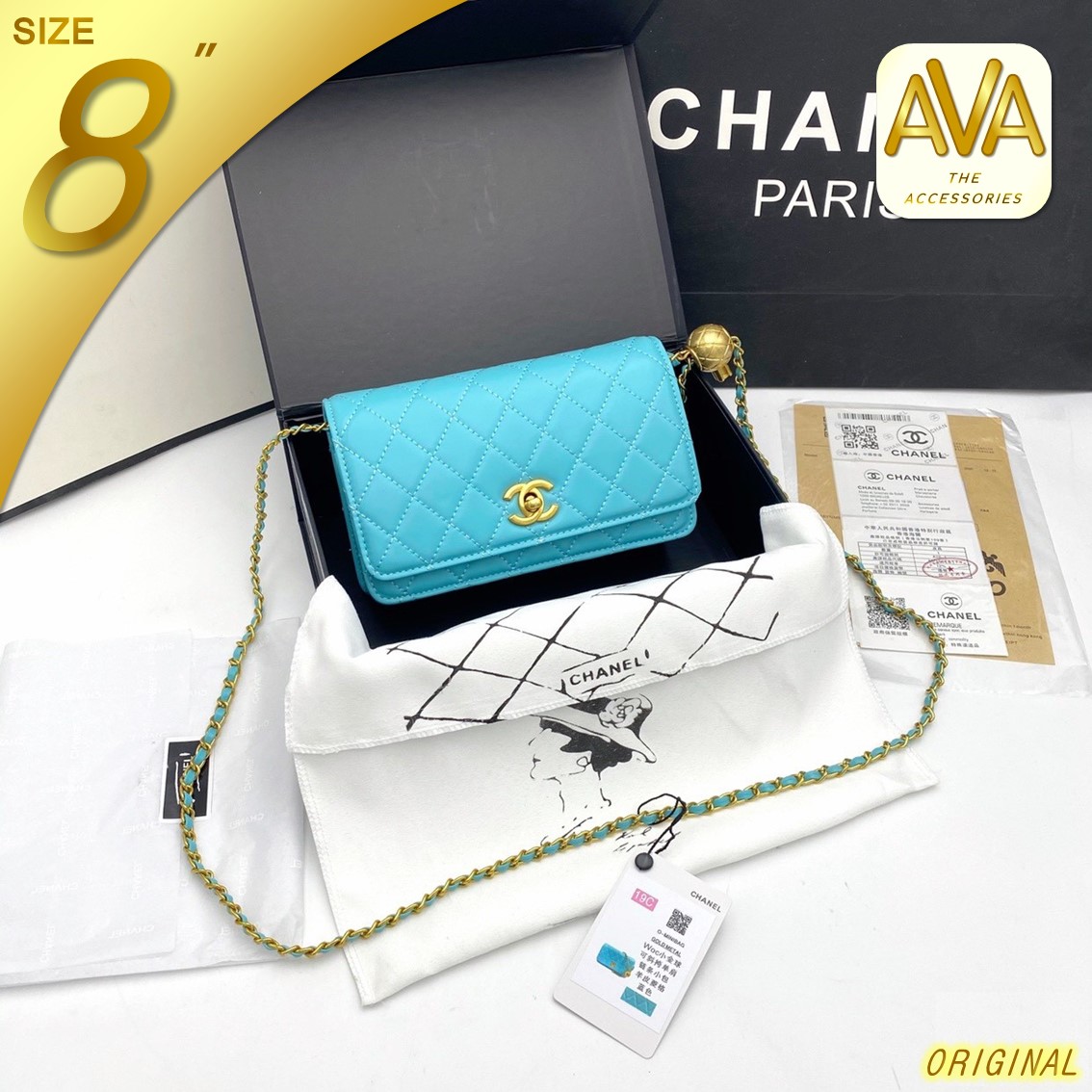 AVA Thailand - C H A N E L_Pearl Clutch Wallet on Chain กระเป๋าถือ กระเป๋าสตางค์พร้อมสายละพาย ขนาด 8 นิ้ว⭐⭐⭐⭐⭐แมทช์ง่ายได้กับทุกลุค สวยครบจบเลย🎁🎁พร้อมกล่อง
