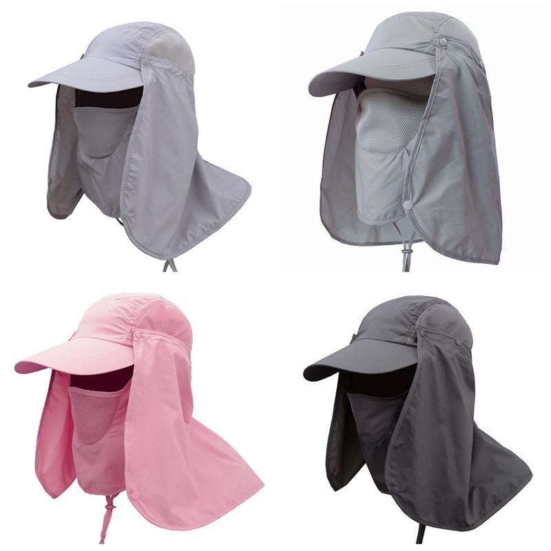 Outdoor Sun Shield Neck Face Mask Mesh Floppy Flap Hat Cap Visor REMAI01 ThaiPick